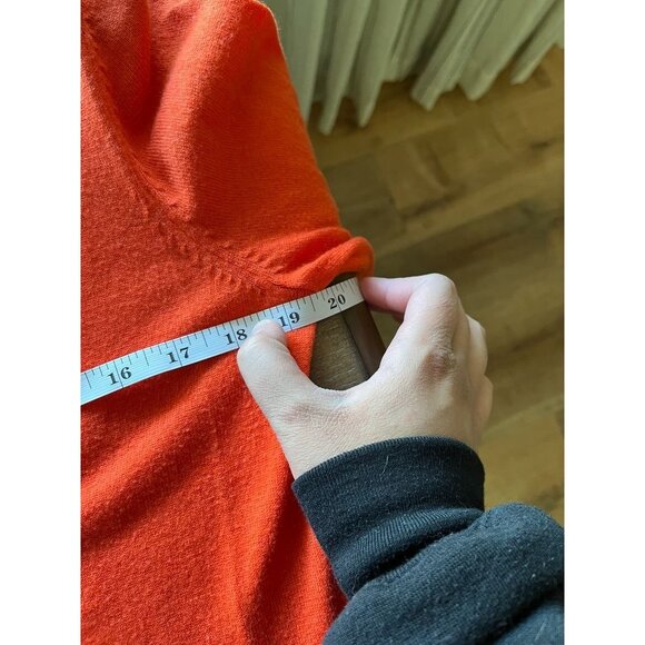 EUC Gap Womens Orange Cardigan Sweater L Merino Wool & Nylon Blend Button Front - Picture 5 of 6
